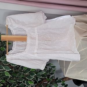 Old Navy sz XL White linen peasant style blouse NWOT